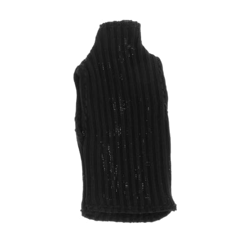 Sharplace Ärmellose Weste im Maßstab 1/12 im Miniaturformat, Mini-Rollkragen-Tanktop, lässige Weste für 6-Zoll-weibliche BJD-Puppenkörper-Accessoires , Schwarz von Sharplace