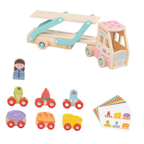 Sharplace Abschleppwagen-Spielzeug aus Holz, passender LKW, Miniatur-Transportfahrzeug, pädagogisches Spielfahrzeug für Jungen und Mädchen, Essen Sharplace Abschleppwagen-Spielzeug aus Holz, passender LKW, Miniatur-Transportfahrzeug, pädagogisches Spielfahrzeug für Jungen und Mädchen, Essen von Sharplace