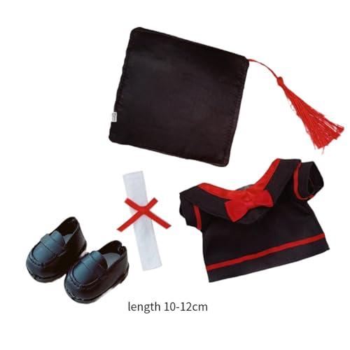 Sharplace Abschlussmütze und Talar für Puppen, weich, für kleine Mädchen, DIY-Geschenke für Absolventen, süßes Mini-Puppenkleidungs-Outfit für 6-Zoll-Puppen , 4 Stück von Sharplace