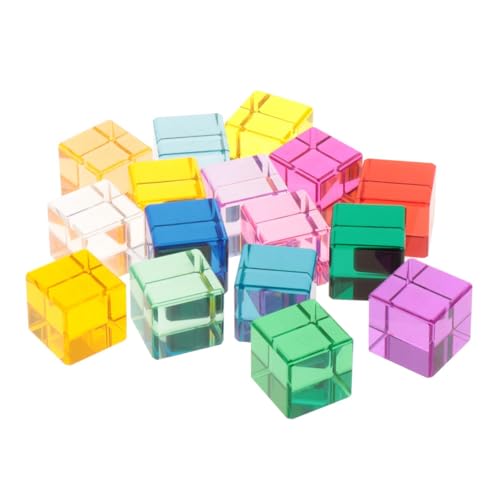 Sharplace Acryl-Edelstein-Stapelblöcke, durchscheinend, Würfel, sensorisches Training, Konstruktionsspielzeug, Lernspielzeug, Regenbogen-Stapler für Sharplace Acryl-Edelstein-Stapelblöcke, durchscheinend, Würfel, sensorisches Training, Konstruktionsspielzeug, Lernspielzeug, Regenbogen-Stapler für von Sharplace