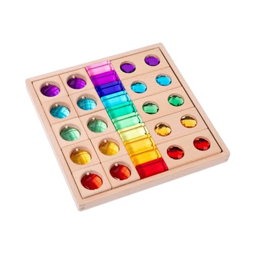 Sharplace Acryl-Holzbaustein-Set, Regenbogen-Acryl-Bauwürfel für, Spielzeug, Funkelnde Stapelbausteine ​​für die Feiertagsparty von Sharplace