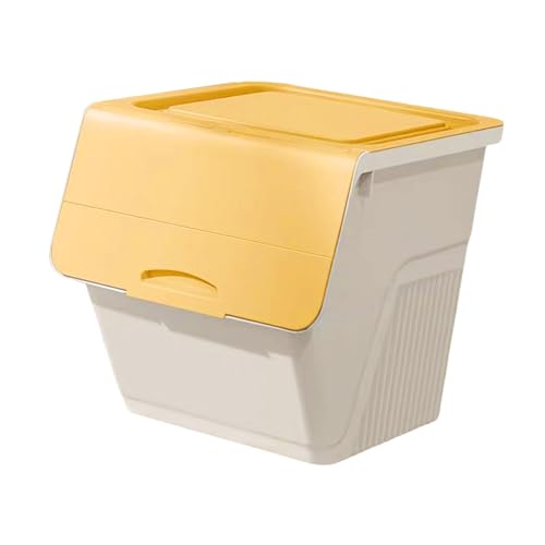 Sharplace Aufbewahrungsbox für Spielzeug, 39 x 40 x 39 cm, multifunktional, mit Deckel, großer Organizer für Stofftiere, für Kinderzimmer, Wohnzimmer, Gelb von Sharplace