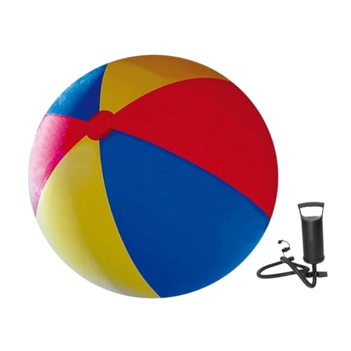 Sharplace Aufblasbare Strandball Neuheit Pool Ball Faltbares helles Tri Farbe Outdoor Sommerunterhaltung Portable Games Interactive Toy, Durchmesser 100 cm von Sharplace