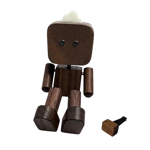 Sharplace Autodekoration, Puppenornament mit schüttelnden Füßen, lustiges dekoratives, kompaktes Auto-Innenzubehör, hölzerne Mannfigur für den Tisch, Dunkelbraun von Sharplace