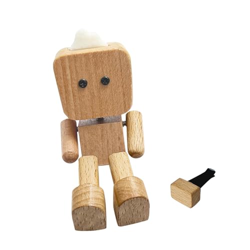 Sharplace Autodekoration, Puppenornament mit schüttelnden Füßen, lustiges dekoratives, kompaktes Auto-Innenzubehör, hölzerne Mannfigur für den Tisch, Hellbraun von Sharplace