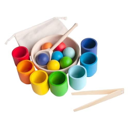 Sharplace Bälle in Bechern, Früherziehungsspielzeug, Holzbrettspiel, sensorisches Training, logisches Denken, Regenbogen-Farbsortierspielzeug für Sharplace Bälle in Bechern, Früherziehungsspielzeug, Holzbrettspiel, sensorisches Training, logisches Denken, Regenbogen-Farbsortierspielzeug für von Sharplace