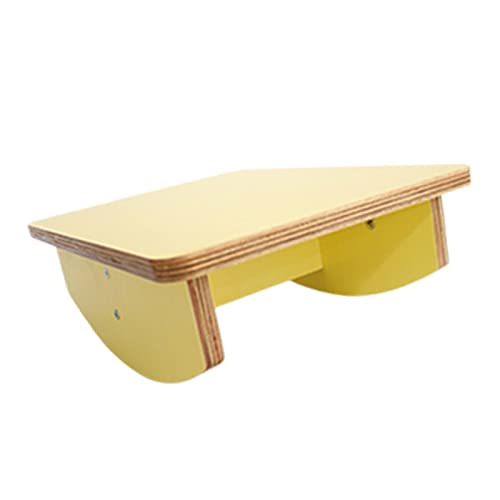 Sharplace Balance Board Holz Wippbrett Trainingsgerät Koordinationshilfe Stehschreibtisch Zubehör rutschfest für Zuhause Büro Reise Eltern-Kind-aktivität, GELB von Sharplace