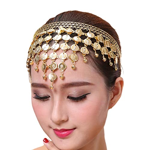 Sharplace Bauchtanz Stirnband Outfit Münze Pailletten Kopfschmuck für Frauen Brautschmuck , Gold von Sharplace