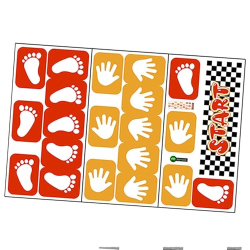 Sharplace Bodenaufkleber, Spielaufkleber, abziehbar und klebrig, Wanddekoration, Handabdruck-Wandaufkleber, PVC-Tapete für Flur und Wohnzimmer von Sharplace