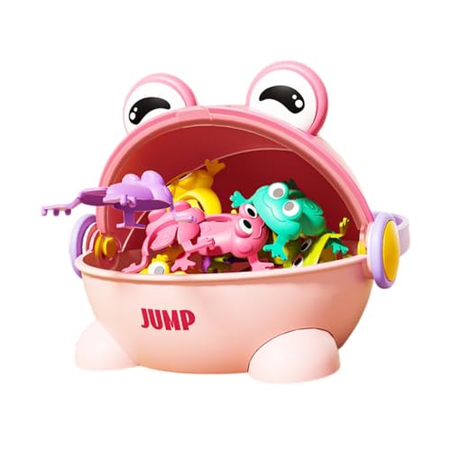 Sharplace Coole springende Frösche als Partygeschenke mit Eimer, lustiges springendes Froschspielzeug für Kinder, Rosa Sharplace Coole springende Frösche als Partygeschenke mit Eimer, lustiges springendes Froschspielzeug für Kinder, Rosa von Sharplace