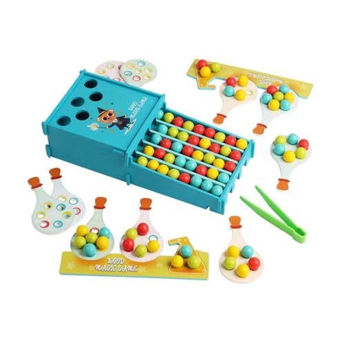 Sharplace Count and Match Holzspielzeug Set Farbperlen Zählspiel Motoriktraining Logikspiel Hand-Auge-koordination Entwicklung für Kleinkinder Eltern von Sharplace