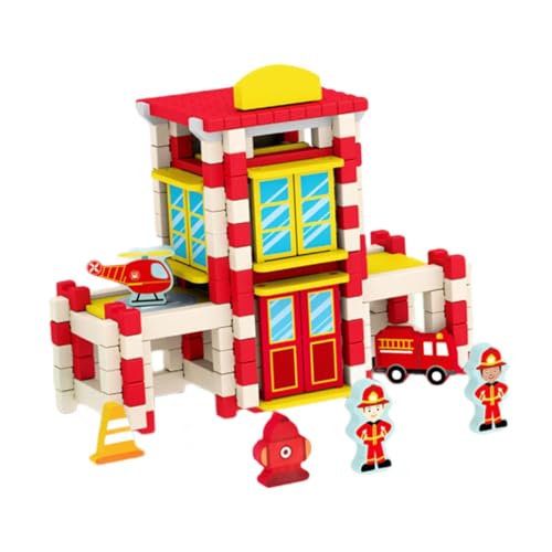 Sharplace DIY Bausteine Haus Holzspielzeug Konstruktionsgebäude Modell Set Eltern-Kind-Interaktion Lernspielzeug für Jungen Mädchen, Feuerwache Sharplace DIY Bausteine Haus Holzspielzeug Konstruktionsgebäude Modell Set Eltern-Kind-Interaktion Lernspielzeug für Jungen Mädchen, Feuerwache von Sharplace