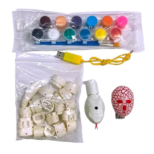Sharplace DIY Fernbedienung Schlange Realistische Handmalerei Graffiti Hindernisvermeidung mit Sensormodus RC Schlange Spielzeug Elektronisches Tier, Klapperschlange von Sharplace