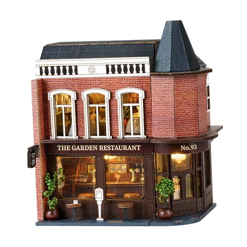Sharplace DIY-Puppenhaus-Bausätze aus Holz im Maßstab 1:24, DIY-Bastelsammlung, handgefertigte kleine Hausbausätze für Kinder, Jungen und Mädchen, Restaurant Sharplace DIY-Puppenhaus-Bausätze aus Holz im Maßstab 1:24, DIY-Bastelsammlung, handgefertigte kleine Hausbausätze für Kinder, Jungen und Mädchen, Restaurant von Sharplace