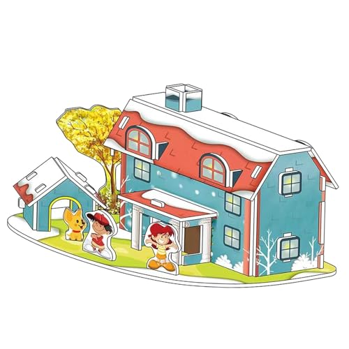Sharplace DIY-Weihnachtshäuser, Weihnachts-Bastelhäuser, Kits, pädagogische, handgefertigte, unvollendete Kinder-3D-Puzzle-Ornamente für Erwachsene und Kinder, S kleines Haus Sharplace DIY-Weihnachtshäuser, Weihnachts-Bastelhäuser, Kits, pädagogische, handgefertigte, unvollendete Kinder-3D-Puzzle-Ornamente für Erwachsene und Kinder, S kleines Haus von Sharplace