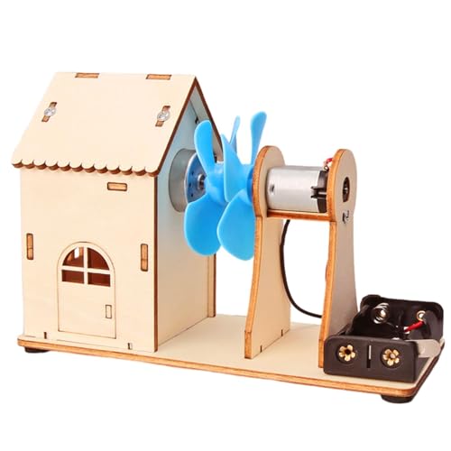 Sharplace DIY Windkraftanlagen Spielzeug Strom Generator Modell Holzspielzeug DIY Mini Windgenerator Motor für Jungen Kinder Geburtstagsgeschenke von Sharplace