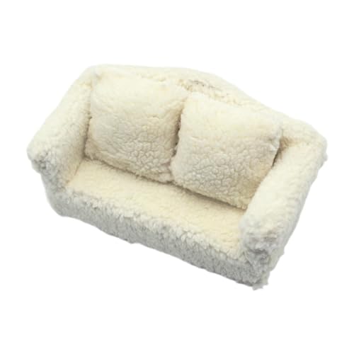 Sharplace Dollhouse Couch Miniatursofa für 1/6 1/12 Dollhouse Life Szene Simulation Zubehör Spielzeugpuppenzubehör Dekoration, Doppelsofa von Sharplace