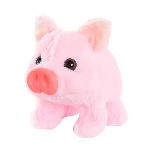Sharplace Elektrisches Plüschschweinchen-Spielzeug, interaktives Ferkel-Haustier, weich, realistisch, laufendes Schweinchen-Spielzeug, Stofftier für Mädchen, Rosa von Sharplace