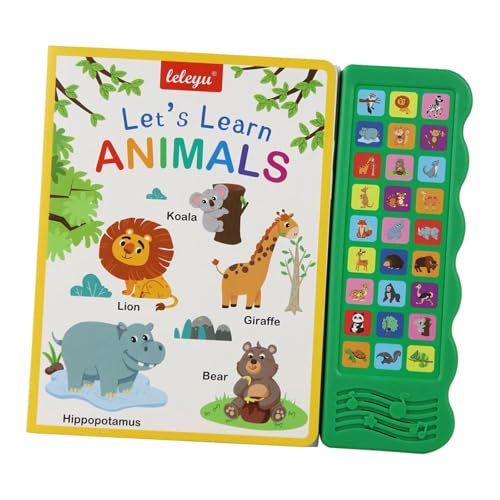 Sharplace Englische Wörter Soundbuch Interaktives Hörbuch Frühes Lernen Frühe Bildung Kinderspielzeug Lernen Erste Wörter Vokabeln Studieren, Wilde Tiere von Sharplace