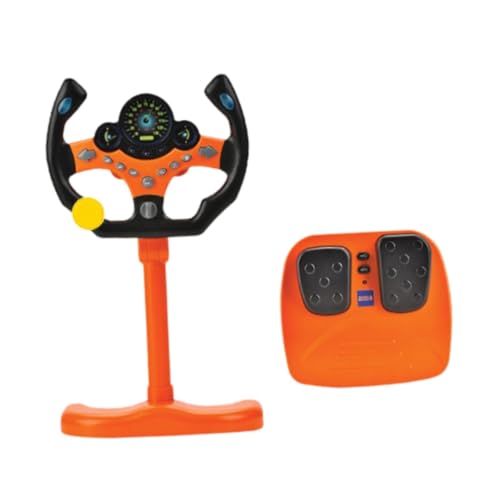 Sharplace Fahrzeuglenkradspielzeug mit Ständer für Kinder, Elektronisches Spielgerät, Orange von Sharplace