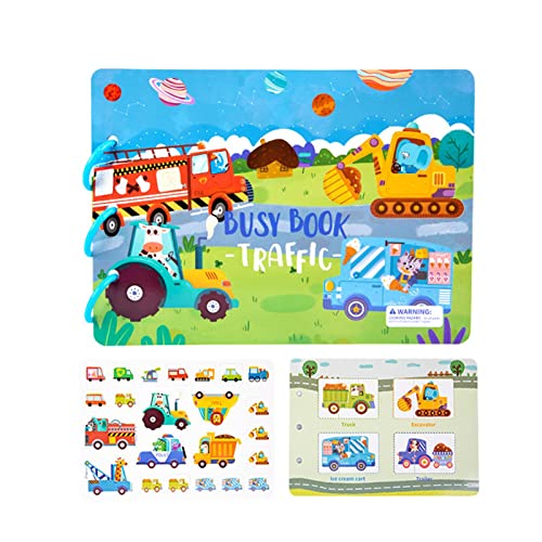 Sharplace Faltbares, Paster-Szenenbuch, Stickerbuch zum frühen Lernen für Spielgeburtstage, Transport von Sharplace