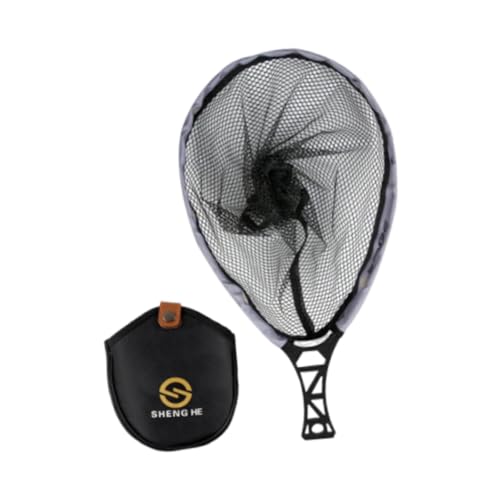 Sharplace Fischfangnetz, Stream Lure Angelwerkzeug mit Griff, Handfischkescher, Faltbare Angelausrüstung für Bootfahren, Outdoor-Sport, L von Sharplace