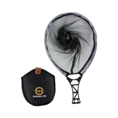 Sharplace Fischfangnetz, Stream Lure Angelwerkzeug mit Griff, Handfischkescher, Faltbare Angelausrüstung für Bootfahren, Outdoor-Sport, S von Sharplace
