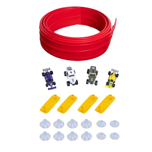 Sharplace Flexible Rennwagen-Rampenstrecke, 4,9 m, für ab 3 Jahren, multifunktionale Geschenke mit 4 Mini-Automodellen mit Saugnäpfen, Kinderspielzeug Sharplace Flexible Rennwagen-Rampenstrecke, 4,9 m, für ab 3 Jahren, multifunktionale Geschenke mit 4 Mini-Automodellen mit Saugnäpfen, Kinderspielzeug von Sharplace