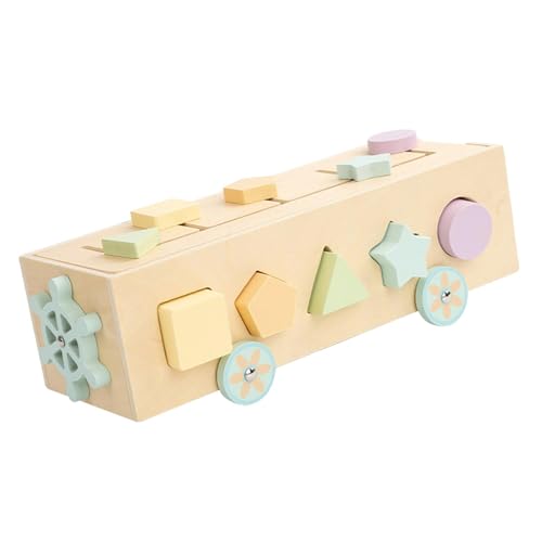 Sharplace Formsortier-Stapelspielzeug, Lernspielzeug, Gedankentraining, Lernen, passende Holzklötze, Autospielzeug für Jungen und Mädchen von Sharplace
