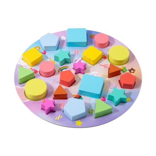 Sharplace Formsortierpuzzle, Babyblöcke, Geschenk, Holzspielzeug, geometrische Paarungsform-Matching-Blöcke, Lernspielzeug für Jungen und Mädchen, von Sharplace
