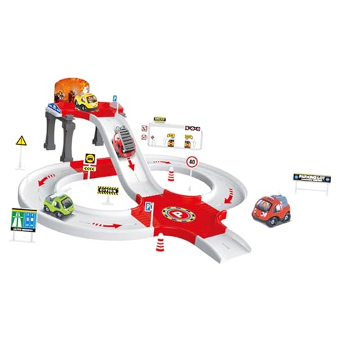 Sharplace Garage Parking Adventure Toy Preschool Car Games Toys Geschenke Bildungsauto Kit 4 5 6 Jahre alte Multifunktionale Spielzeug versammelte Spielzeug, Feuerwehrauto von Sharplace