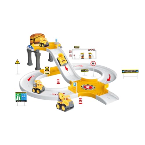 Sharplace Garage Parking Adventure Toy Preschool Car Games Toys Geschenke Bildungsauto Kit 4 5 6 Jahre alte Multifunktionale Spielzeug versammelte Spielzeug, Gelbingenieurauto von Sharplace