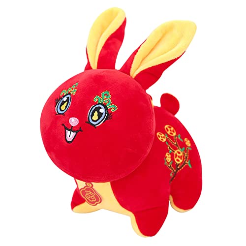 Sharplace Gefüllte rote Kaninchen-Häschen-Puppe, chinesische Neujahrsdekoration, Feiertagsfestival-Dekor, 15cm von Sharplace