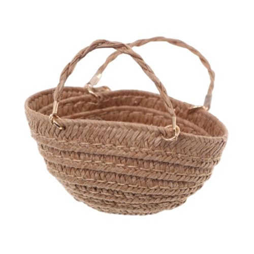 Sharplace Handgewebte Tasche für Puppenhaus im Maßstab 1:12, Puppenhausmöbel, handgemachtes Mikrolandschaftsspiel, Miniatur-Gewebter Korb, Khaki Sharplace Handgewebte Tasche für Puppenhaus im Maßstab 1:12, Puppenhausmöbel, handgemachtes Mikrolandschaftsspiel, Miniatur-Gewebter Korb, Khaki von Sharplace