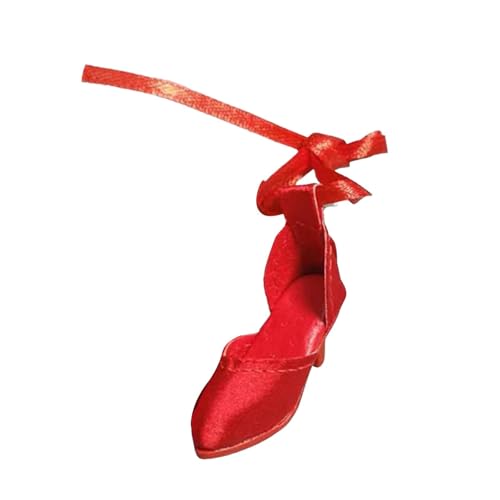 Sharplace High Heels, Ankle Strap Heels, Outfits, bequemes Ankleiden, modische Schnürschuhe für Damen im Maßstabfür 1:6, Rot von Sharplace