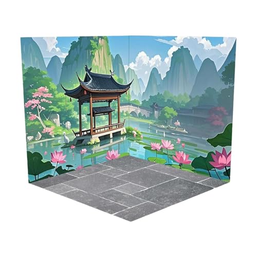 Sharplace Hintergrund-Szenen-Organizer, Hintergrund-Kollektion, kreatives Basteln, DIY-Zubehör, Diorama-Dekor, Hof-Modell, Puppenhaus-Display, 30 cm von Sharplace