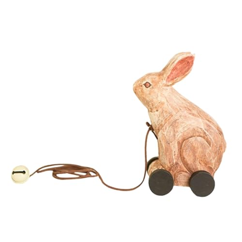 Sharplace Hölzernes Ziehspielzeug Hase, fördert die Motorik, Lernspielzeug, entwickelt die Hand-Augen-Koordination für unterwegs, für Kleinkinder von 0–3 Jahren von Sharplace