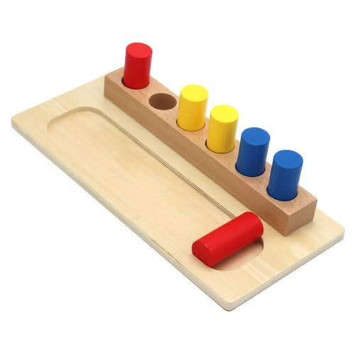 Sharplace Holz-Klammerkasten, sensorisches Spielzeug, frühes Lernspielzeug, Farbiger Zylinder und Basiszylinder, Rätsel für Kleinkinder im Vorschulalter, von Sharplace