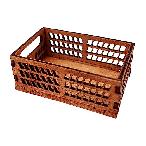 Sharplace Holz Puppenhaus Aufbewahrungskorb, Miniaturmöbel Set, Spielzeugzubehör, Braun Sharplace Holz Puppenhaus Aufbewahrungskorb, Miniaturmöbel Set, Spielzeugzubehör, Braun von Sharplace