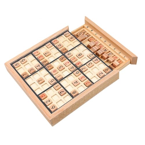 Sharplace Holz Sudoku Brettspiel, Lernspielzeug, Logische Denkfähigkeit mit Englischem Handbuch, Desktop Spiel, Mathe Spielzeug, Geschenk, Schwarz von Sharplace