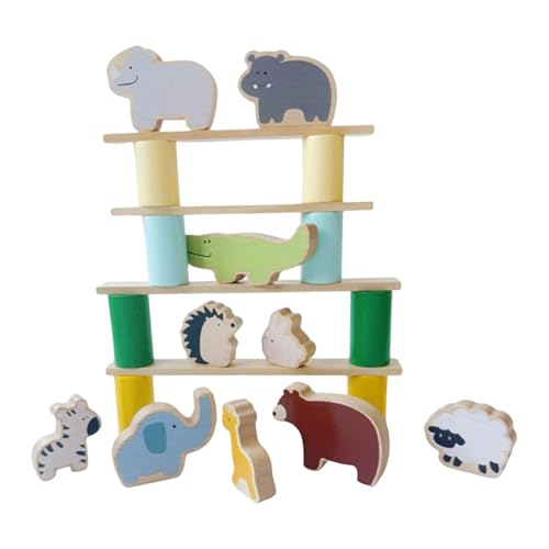Sharplace Holzbausteine ​​Set Balance Spiel Pädagogisches Schulprojekt Klassenzimmer Lernen Vorschulspiel Farbformsortierspielzeug von Sharplace