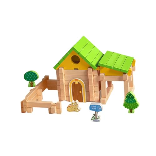 Sharplace Holzbausteine ​​für, DIY-Haus, Zapfenverbindung, Fantasie-Stapelblöcke für 4-, 5-, 6-, 7- und 8-Jährige, Geburtstagsgeschenk von Sharplace