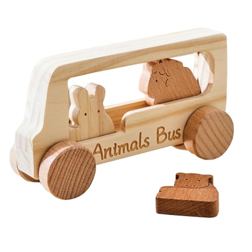 Sharplace Holzbus-Set, Schublaster, fantasievolles, interaktives und pädagogisches Holzspielzeug mit 3 Tierfiguren für Kleinkinder ab 1 Jahr Sharplace Holzbus-Set, Schublaster, fantasievolles, interaktives und pädagogisches Holzspielzeug mit 3 Tierfiguren für Kleinkinder ab 1 Jahr von Sharplace
