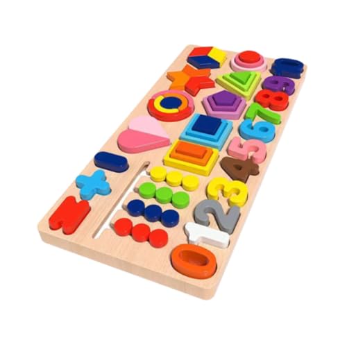 Sharplace Holzformsortierer, Holzsortier- und Stapelspielzeug, Vorschule für 1-, 2- und 3-Jährige, Lernen, 5-in-1-Zahlenpuzzle, Stapel- und Sortierbrett von Sharplace
