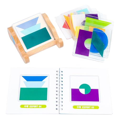 Sharplace Holzmusterblöcke Montessori-Formmusterspielzeug Vorschulisches Denkspiel für Geduld Farberkennung Problemlösung von Sharplace