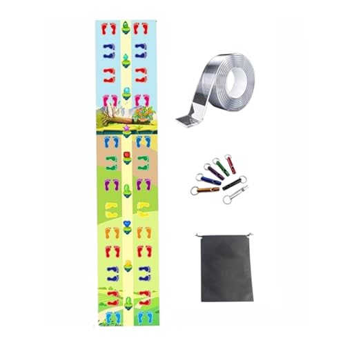 Sharplace Hopscotch Play Floor Mat Game Sensorisches Board Training einzigartige tragbare Hand- und Füße Hopscotch Teppich für Unterhaltung Wohnzimmer, Doppelspieler von Sharplace