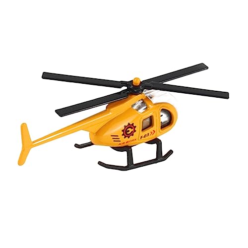 Sharplace Hubschrauber-Flugzeugspielzeug aus Druckgusslegierung im Maßstab 1:64, Kuchendekoration für Kinder, Kinderornament, Sammelflugzeug, Modell aus, GELB von Sharplace