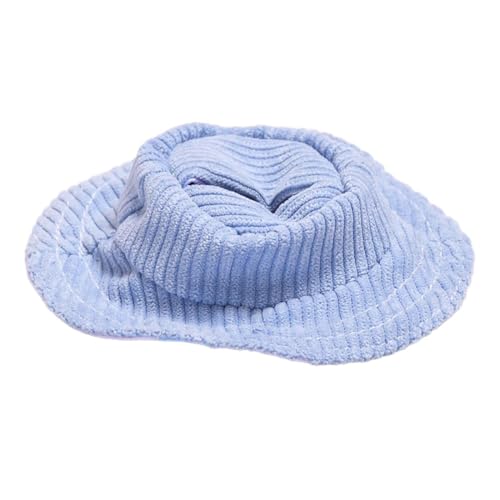 Sharplace Hut mit breiter Krempe für Plüschfiguren, zum Basteln eigener Puppen, pädagogische Koordination für Kinder, Mädchenpuppe, Fischerhut, Kopfbedeckung, Blauer Cord von Sharplace