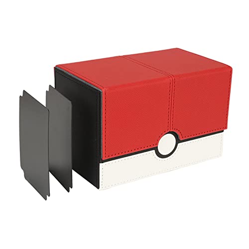 Sharplace Kartenbox Organizer mit praktischer Ablage für über 160 Sammelkarten, Roter Deckel weiß von Sharplace