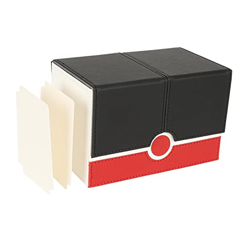 Sharplace Kartenbox Organizer mit praktischer Ablage für über 160 Sammelkarten, Schwarze Deckel Rot von Sharplace